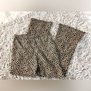 Leopard print flare pants size medium